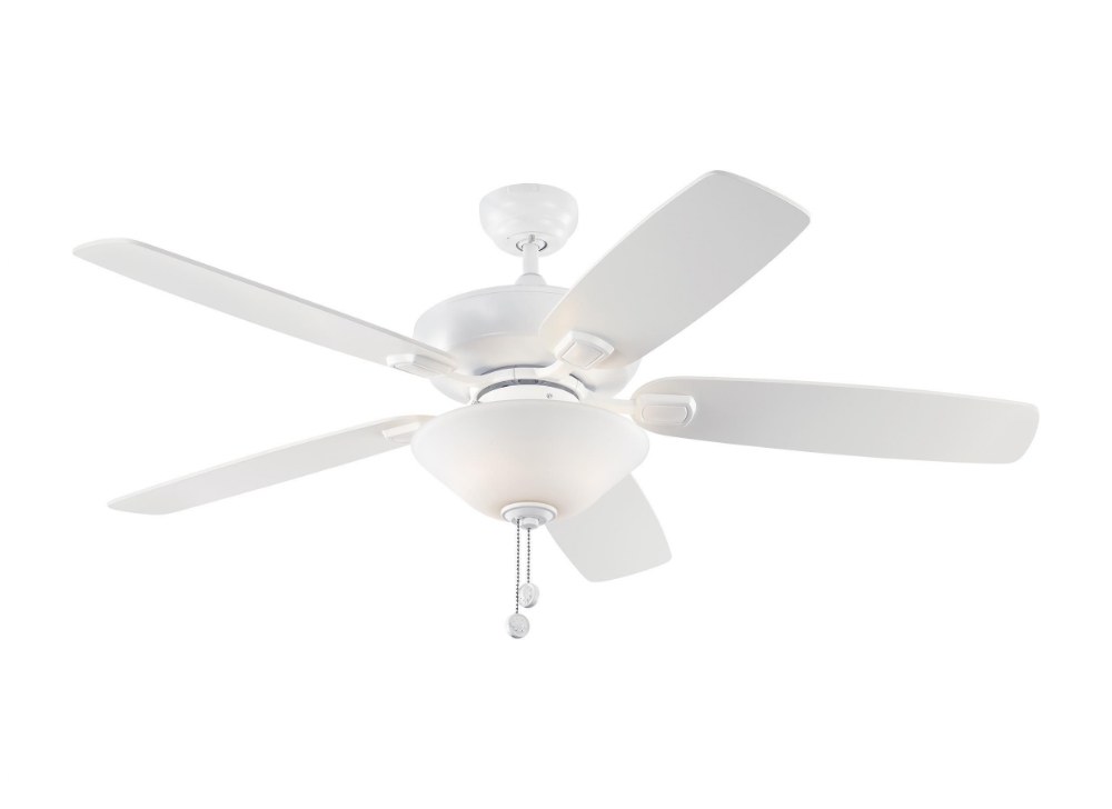 Monte Carlo Fans-5COM52RZWD-V1-Colony Max - 5 Blade Ceiling Fan with Pull Chain Control and Includes Light Kit in  Style - 52 Inches Wide by 17.7 Inches High White  Aged Pewter Finish with Light Grey 