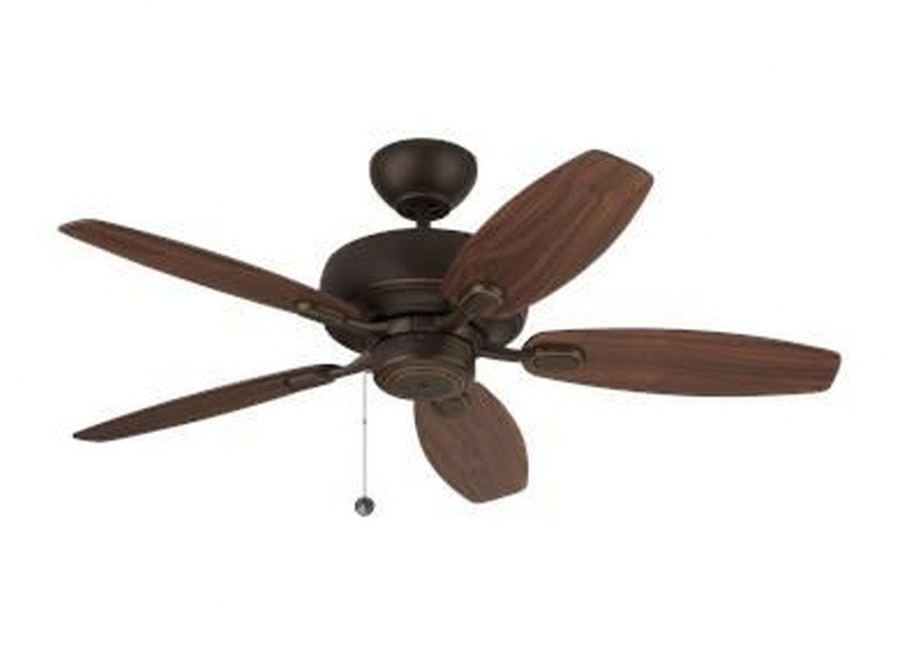 Monte Carlo Fans-5CQM44RB-Centro Max II - 5 Blade Ceiling Fan with Pull Chain Control in Transitional Style - 44 Inches Wide by 13.09 Inches High   Roman Bronze Finish with Bronze Blade Finish