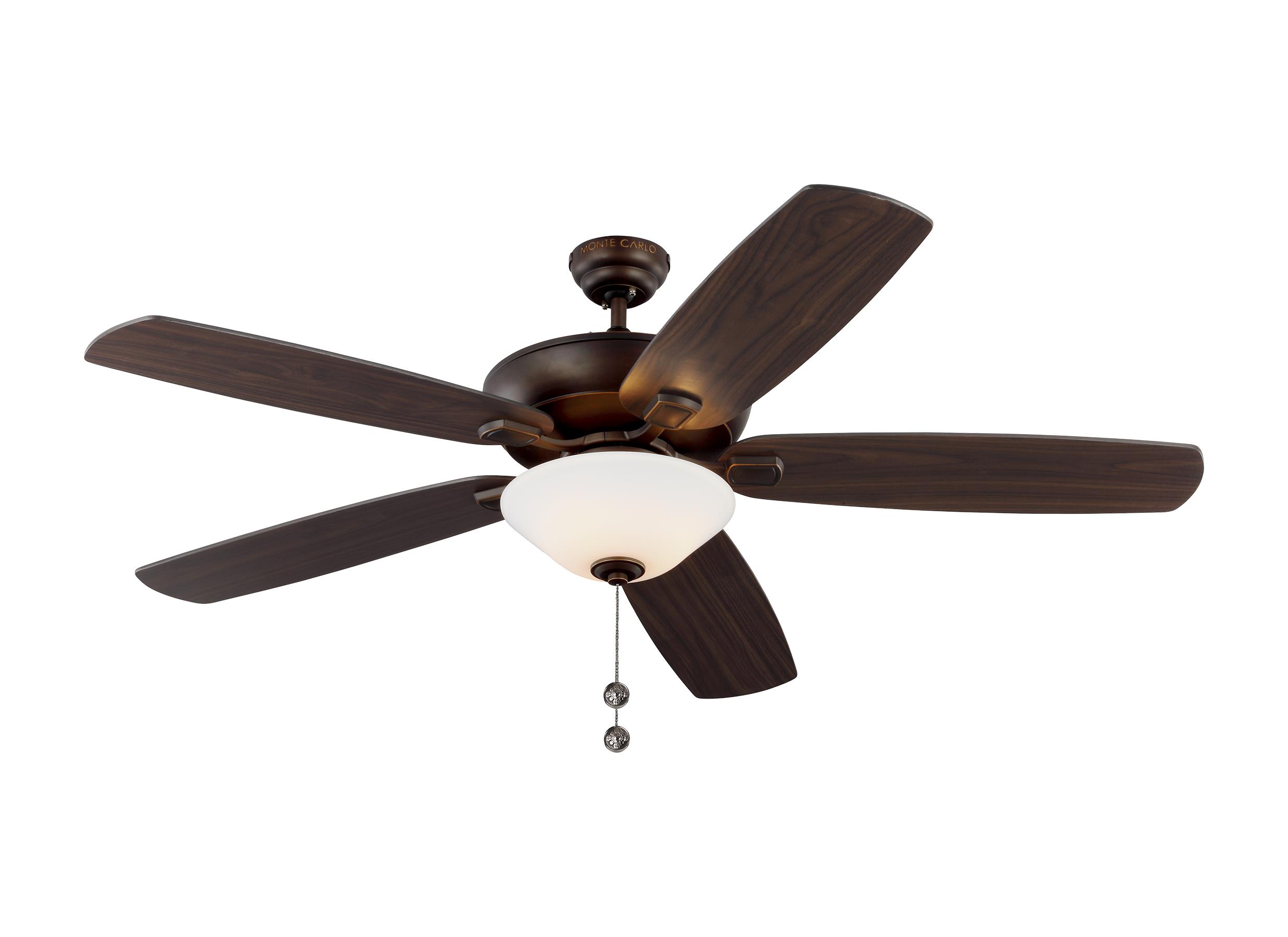 Monte Carlo Fans-5CSM60RBD-V1-Colony Super Max - 5 Blade Ceiling Fan with Pull Chain Control and Includes Light Kit in  Style - 60 Inches Wide by 18.5 Inches High Roman Bronze  Aged Pewter Finish with