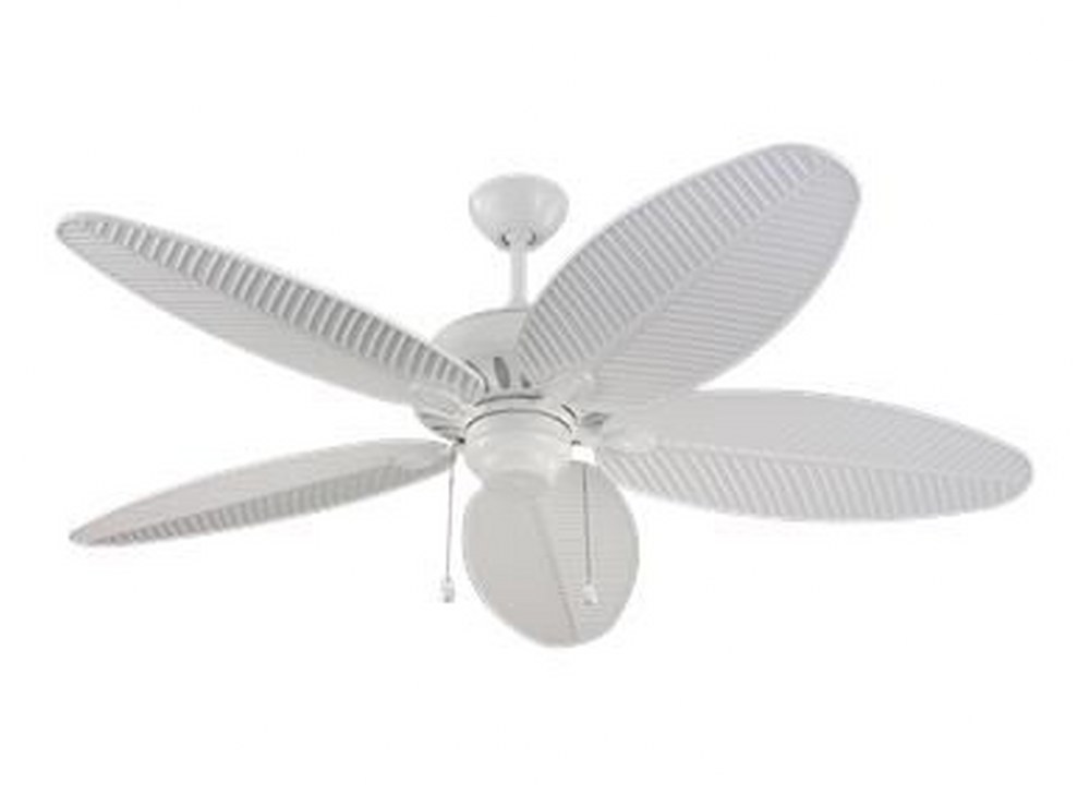 Monte Carlo Fans-5CU52WH-Cruise 5 Blade 52 Inch Outdoor Ceiling Fan with Pull Chain Control   White Finish with White Abs/Grain Blade Finish