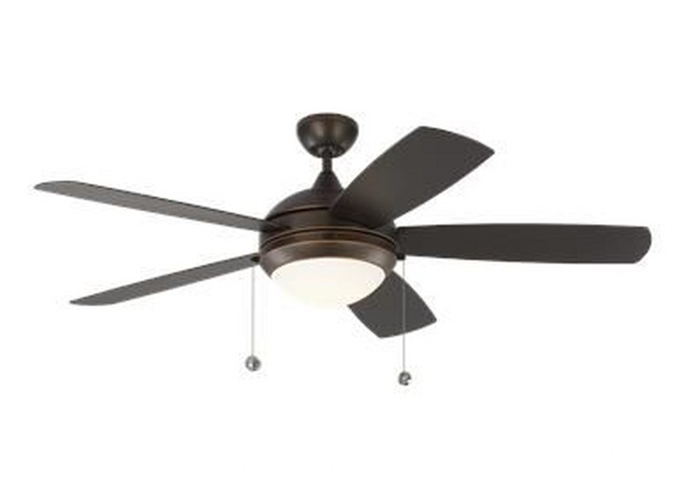 Monte Carlo Fans-5DIW52RBD-Discus Outdoor - 5 Blade Ceiling Fan with Light Kit in Modern Style - 52 Inches Wide by 15.4 Inches High   Roman Bronze Finish with Roman Bronze Blade Finish with Matte Opal