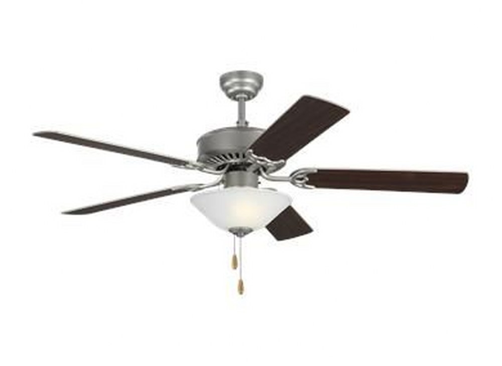 Monte Carlo Fans-5HV52BPD-Haven - 5 Blade Ceiling Fan with Pull Chain Control and Includes Light Kit in  Style - 52 Inches Wide by 18.3 Inches High Brushed Pewter  Matte Black Finish with Black Blade 