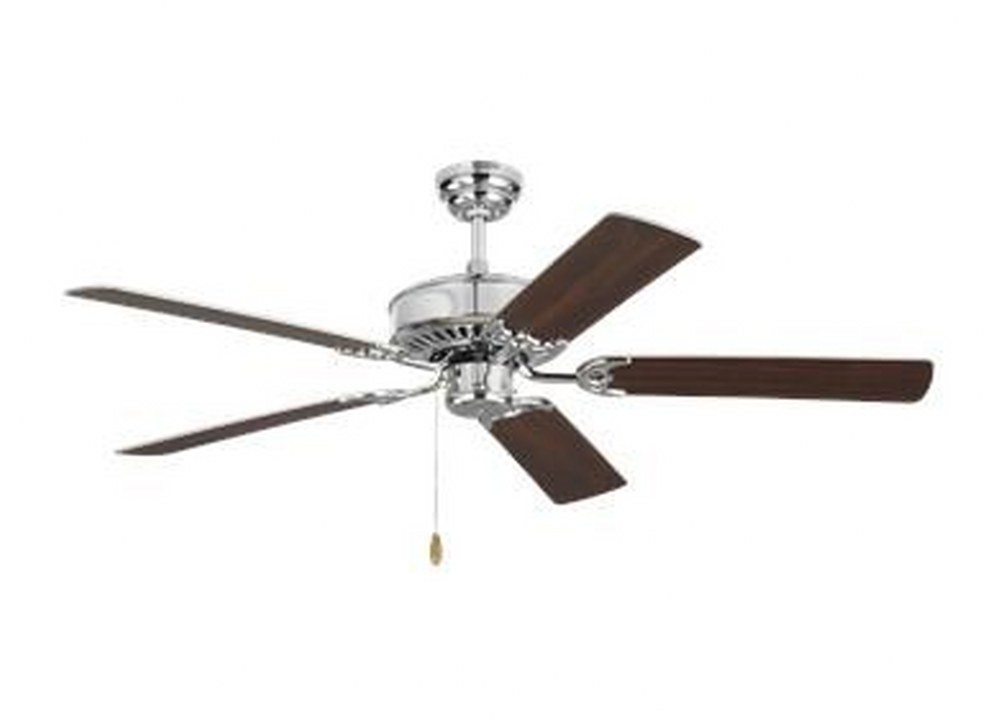 Monte Carlo Fans-5HV52CH-Haven - 5 Blade Ceiling Fan with Pull Chain Control in  Style - 52 Inches Wide by 13.9 Inches High Chrome  Matte Black Finish with Black Blade Finish
