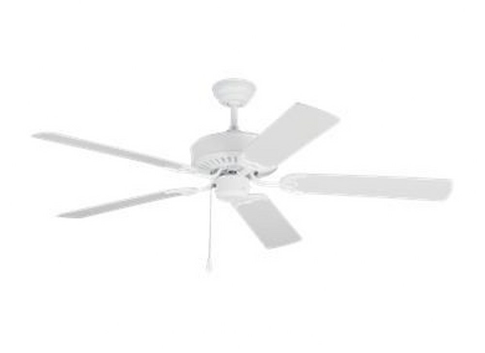 Monte Carlo Fans-5HV52RZW-Haven - 5 Blade Ceiling Fan with Pull Chain Control in  Style - 52 Inches Wide by 13.9 Inches High Matte White  Matte Black Finish with Black Blade Finish
