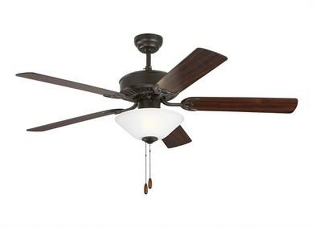 Monte Carlo Fans-5HVDC52BZD-Haven DC - 5 Blade Ceiling Fan with Pull Chain Control and Includes Light Kit in Style - 52 Inches Wide by 18.3 Inches High Bronze  Brushed Steel Finish with Silver Blade F