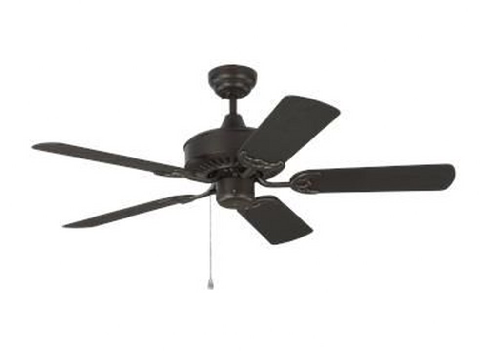 Monte Carlo Fans-5HVO44BZ-Haven - 5 Blade Outdoor Ceiling Fan with Pull Chain Control in Outdoor Style - 44 Inches Wide by 13.9 Inches High Bronze  Matte Black Finish with Black Abs Blade Finish