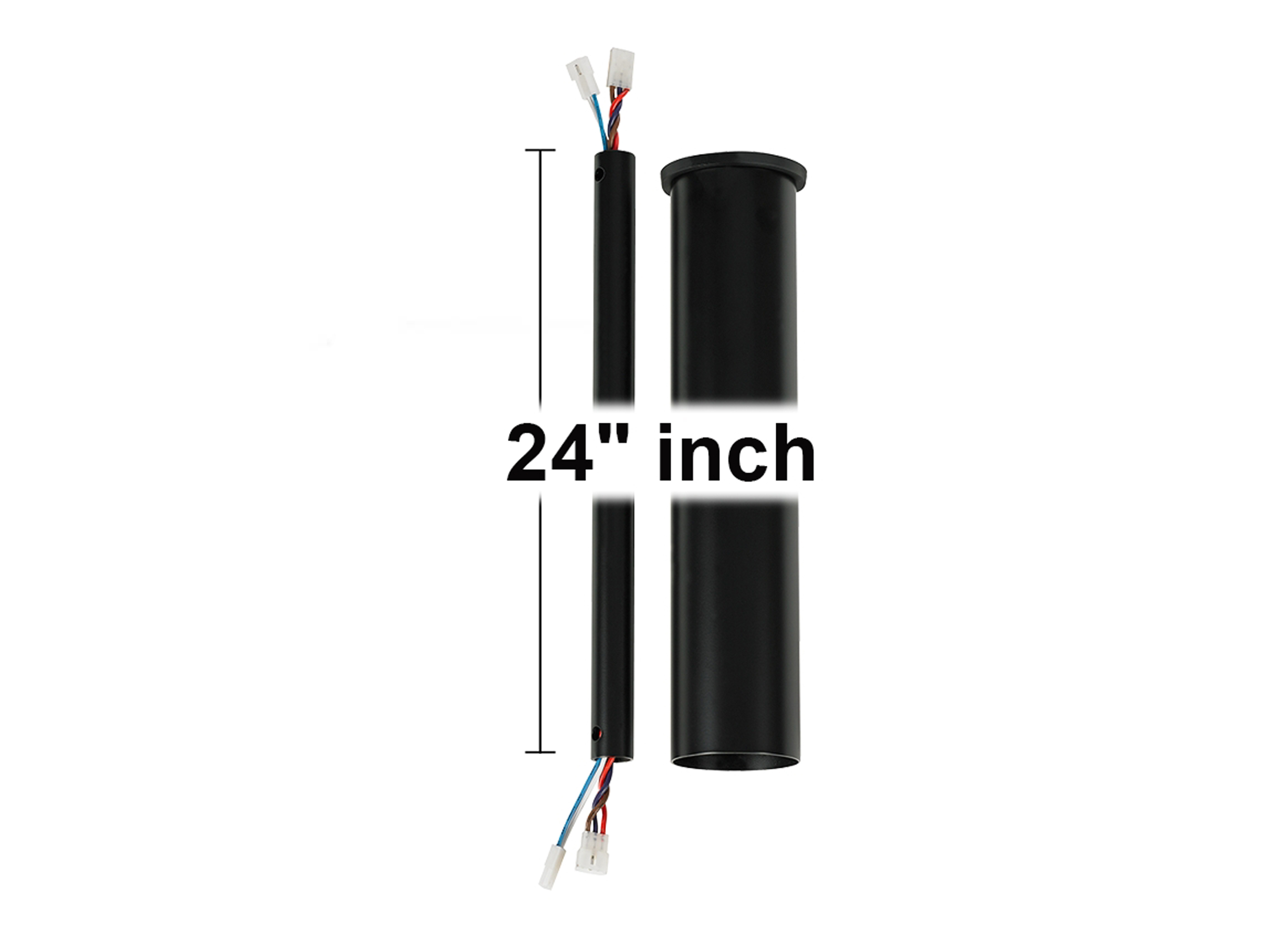 Monte Carlo Fans-DRM24BK-Minimalist - Downrod in Modern Style - 0.88 Inches Wide by 12 Inches High 24 Inch Matte Black 12 Downrod