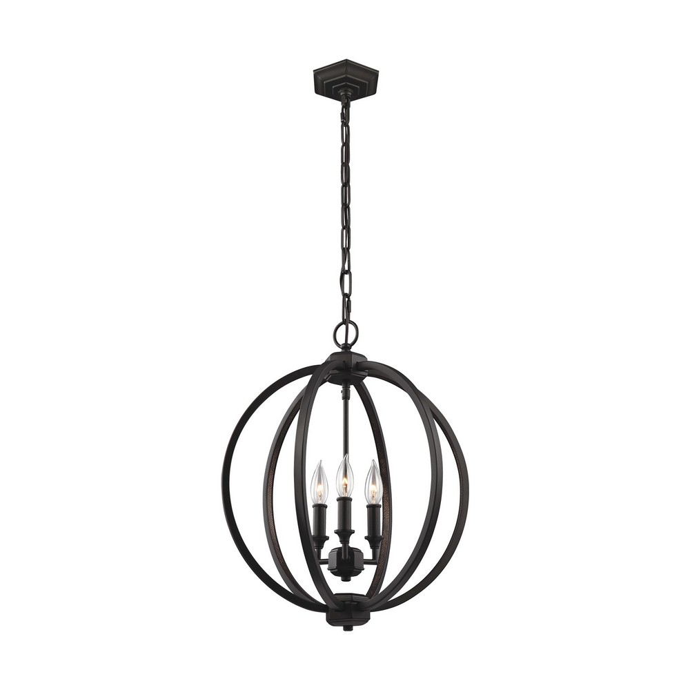 Feiss-F3060/3ORB-Corinne - Mini-Pendant 3 Light in Transitional Style - 17 Inches Wide by 20.75 Inches High   Oil Rubbed Bronze Finish