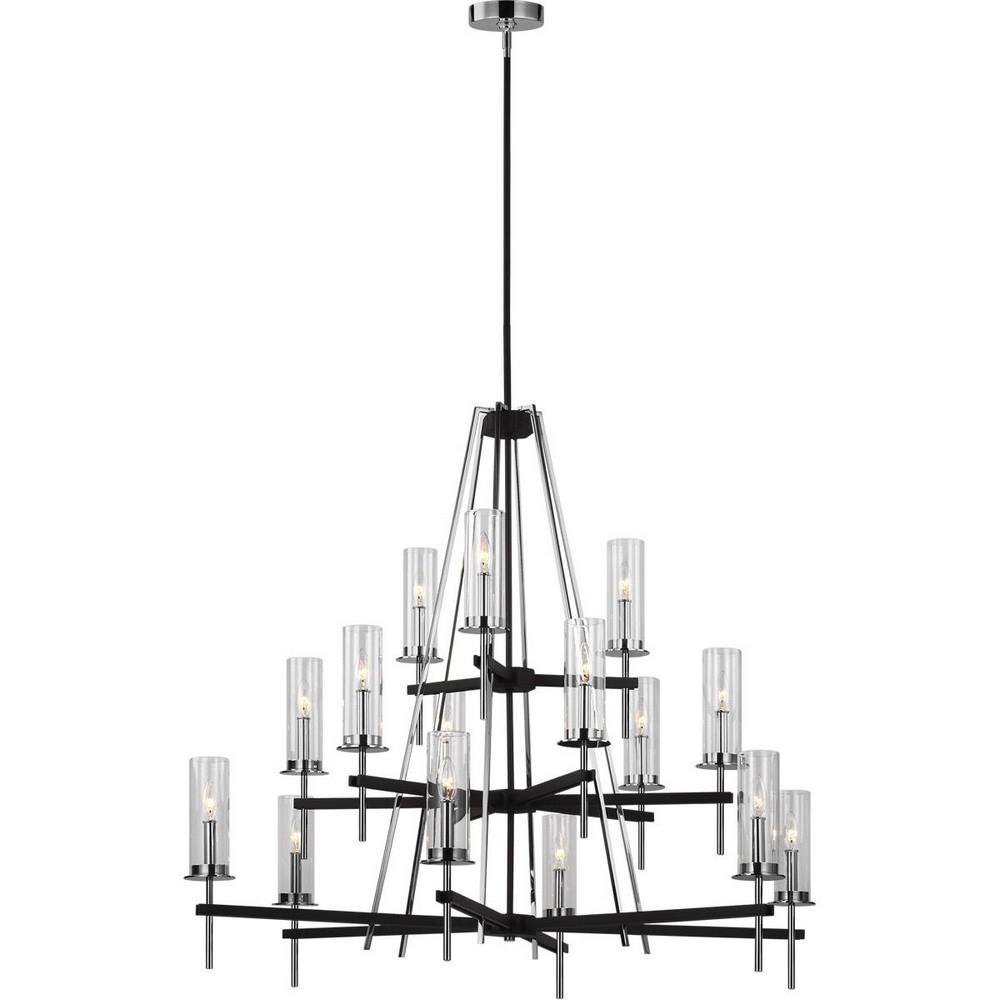 Feiss F3228 15txb Ch Broderick 3 Tier Chandelier 3 Light Steel
