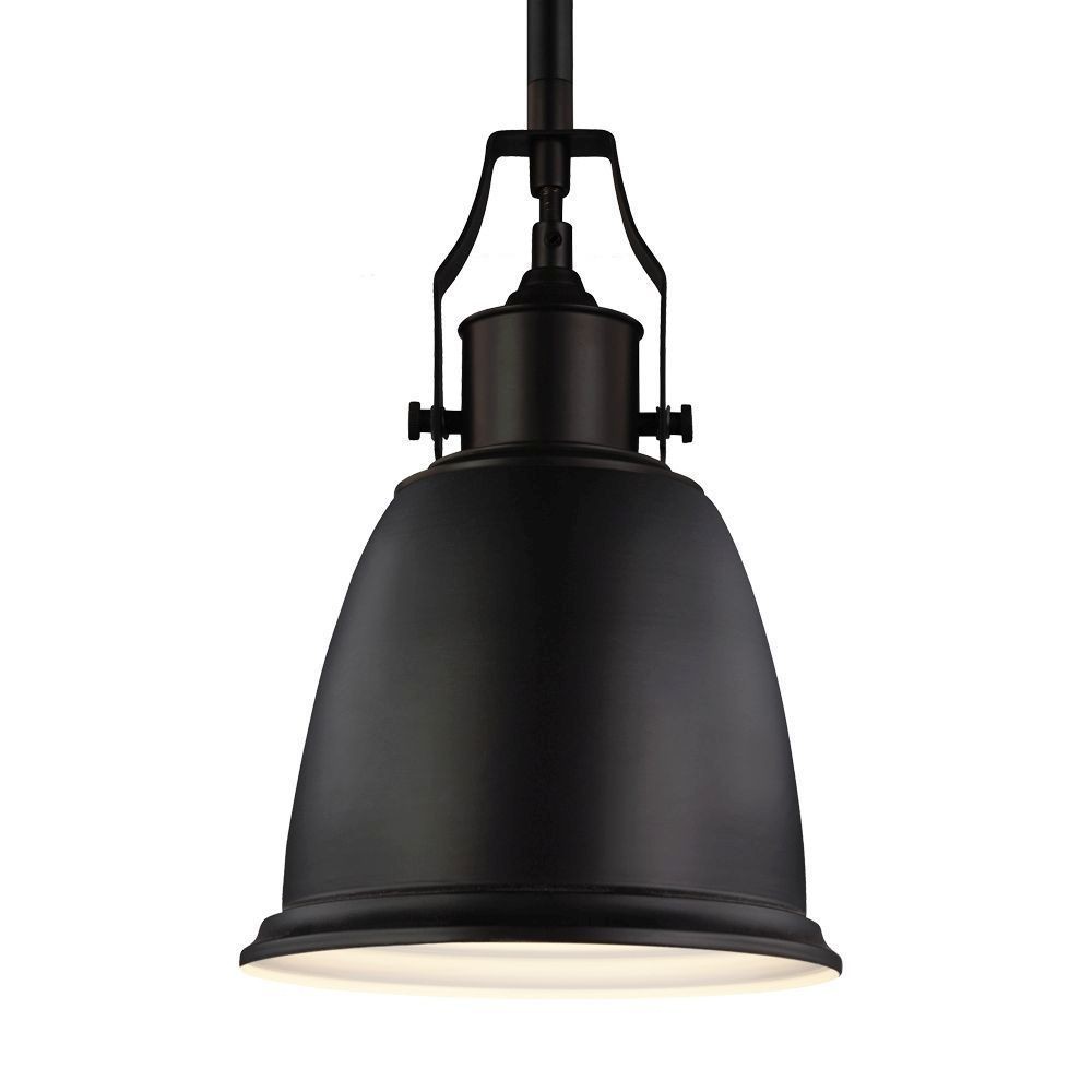 Feiss-P1357ORB-Hobson - Pendant 1 Light in Transitional Style - 7.5 Inches Wide by 11.75 Inches High   Oil Rubbed Bronze Finish with Oil Rubbed Bronze Shade