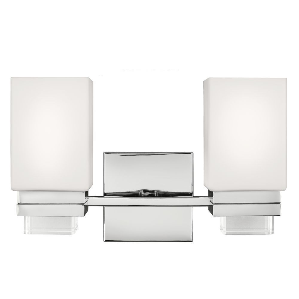 Feiss-VS20602PN-Maddison 2 Light Transitional Bath Vanity Approved for Damp Locations   Polished Nickel Finish with Opal Etched Cased Glass