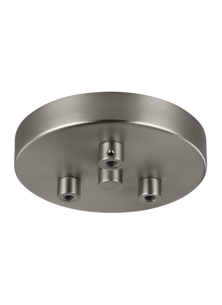 Feiss-MPC03SN-Accessory - 4.25 Inch Three Port Canopy with Swag Hook   Satin Nickel Finish