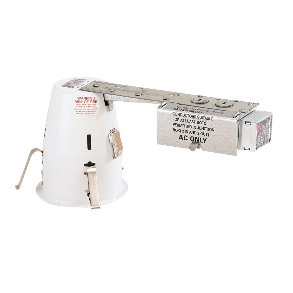 Nora Lighting-NLR-404AT/1EL-4 Inch AT Low Voltage Housing with 50W Electrical Transformer   White Finish
