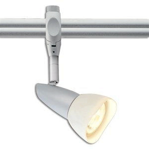 Nora Lighting-NRS11-252SFR-New Mirage - One Light Track Head   Silver Finish with Frosted Glass
