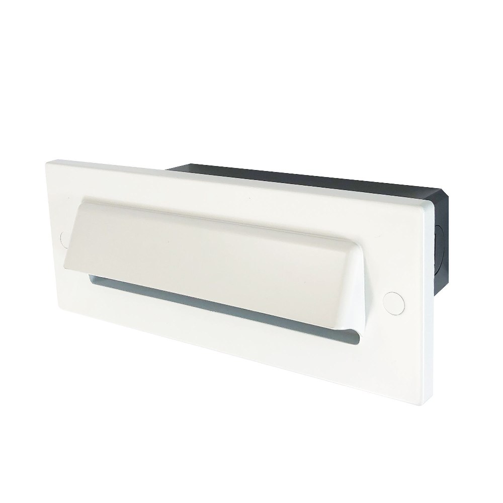 Nora Lighting-NSW-853/32W-8.63 Inch 96W 4 LED Step Light with Horizontal Shroud White  White Finish