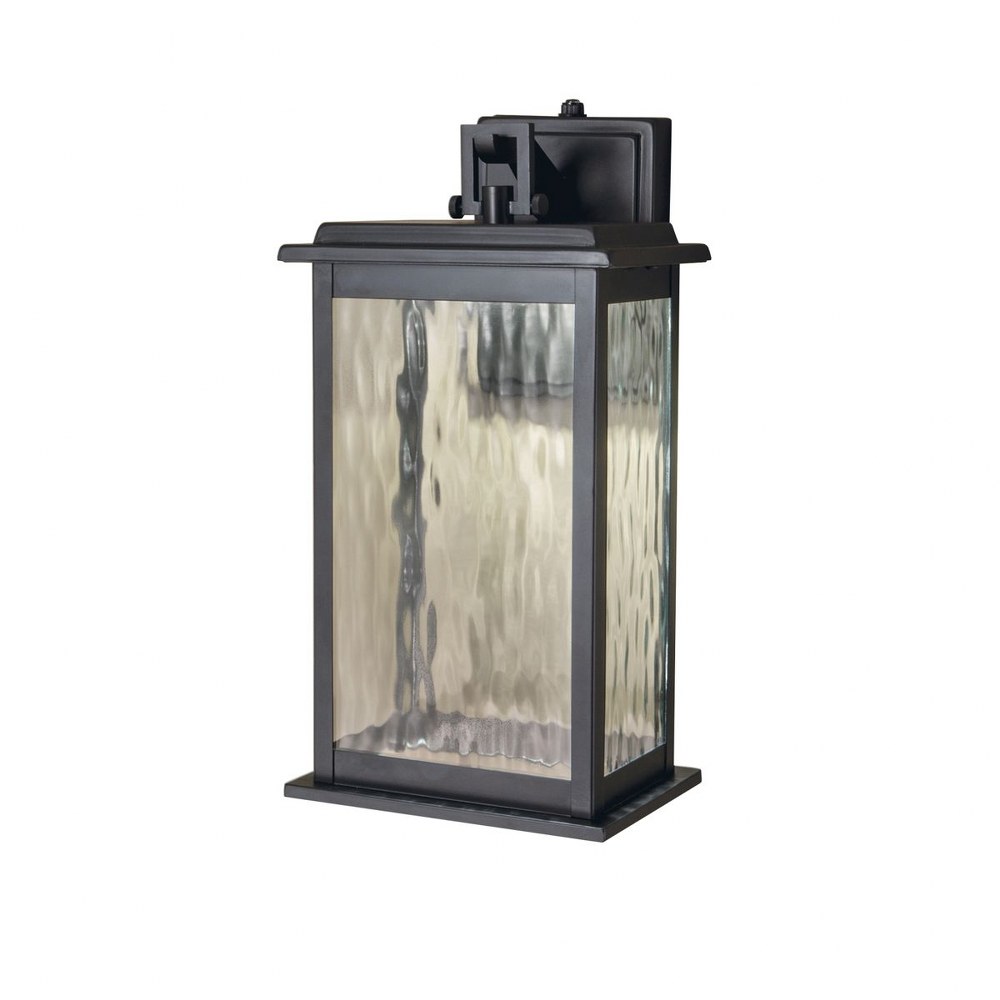 Norwell Lighting-1070-GM-WG-Weymouth - 13.75 Inch 6W 1 LED Outdoor Wall Mount   Gun Metal Finish with Water Glass