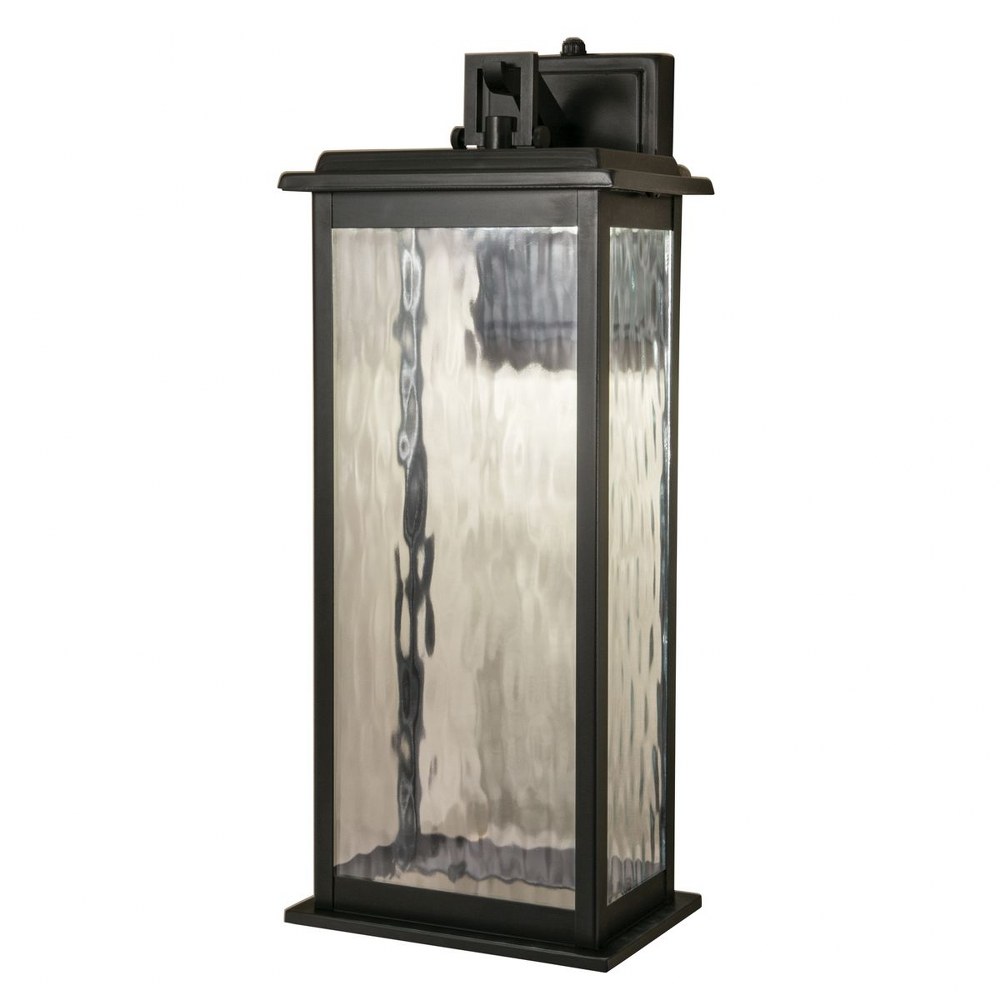 Norwell Lighting-1071-GM-WG-Weymouth - 17.75 Inch 6W 1 LED Outdoor Wall Mount   Gun Metal Finish with Water Glass