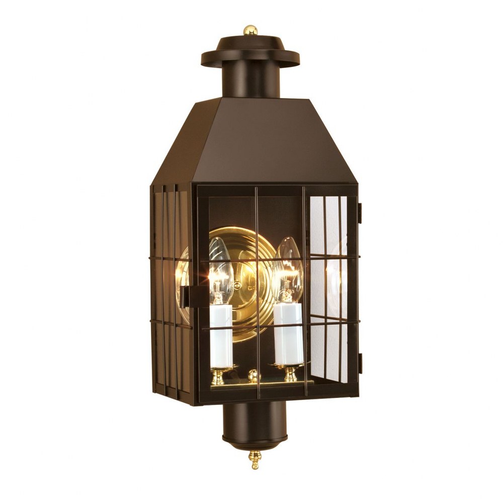Norwell Lighting-1093-BR-CL-American Heritage - Two Light Outdoor Wall Mount   Bronze Finish with Clear Glass