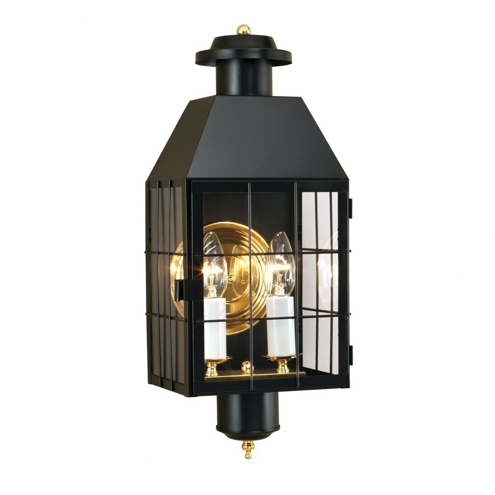 Norwell Lighting-1093-BL-CL-American Heritage - Two Light Outdoor Wall Mount   Black Finish with Clear Glass