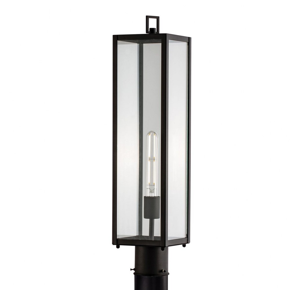 Norwell Lighting-1188-MB-CL-Capture - One Light Outdoor Post Mount   Matte Black Finish with Clear Glass