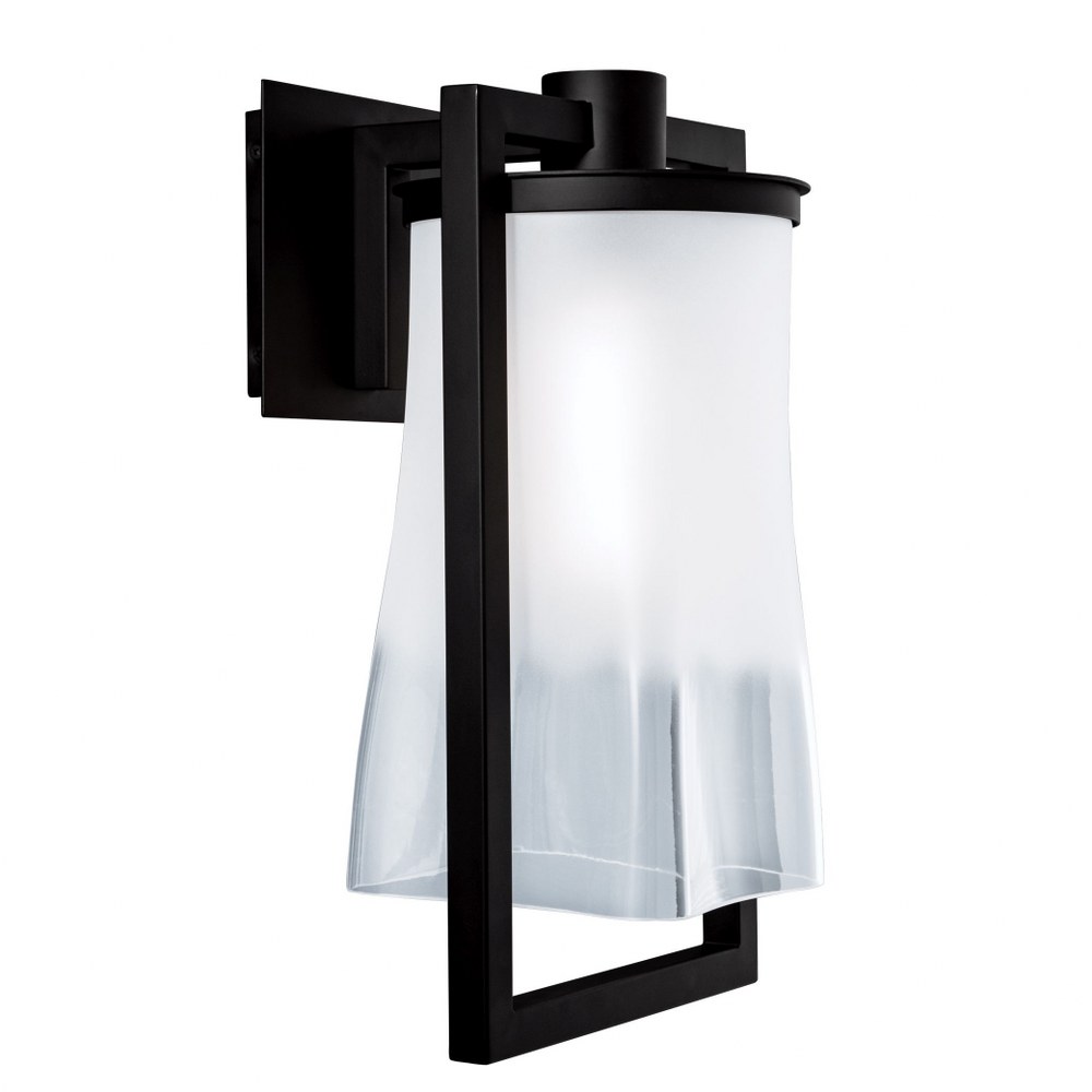 Norwell Lighting-1196-MB-FR-Drape - One Light Outdoor Wall Mount   Matte Black Finish with Frosted Glass