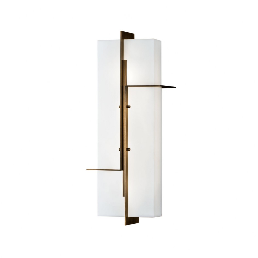 Norwell Lighting-1235-AG-AC-Matrix - 18W 1 LED Outdoor Wall Mount In Modern Style-18 Inches Tall and 7 Inches Wide Aged Brass  Aged Brass Finish with White Acrylic Glass