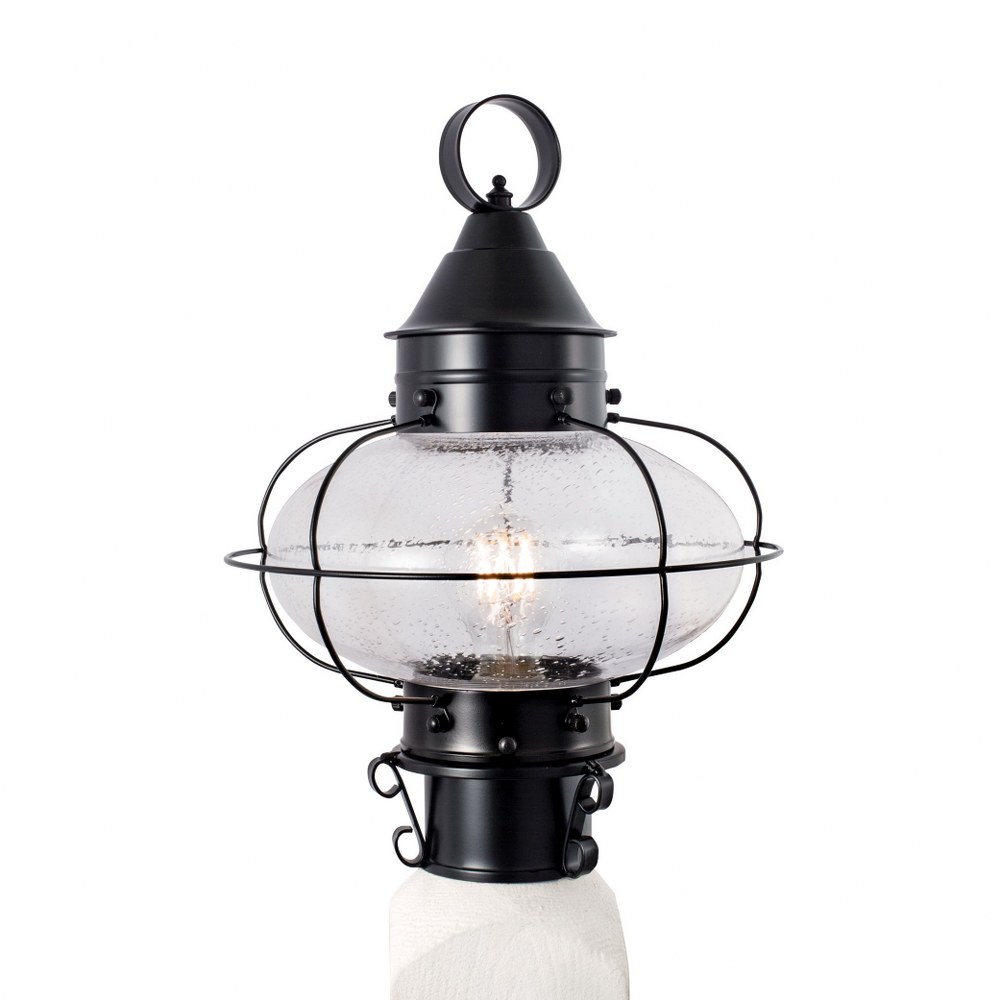 Norwell Lighting-1321-BL-SE-Cottage Onion - 1 Light Medium Outdoor Post Lantern In Traditional and Classic Style-14.625 Inches Tall and 10.625 Inches Wide Black Seedy Black Finish