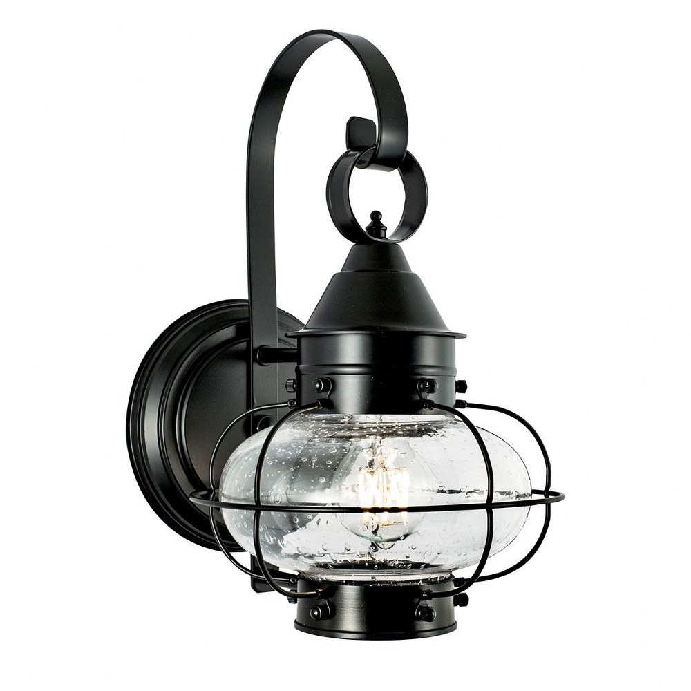 Norwell Lighting-1323-BL-SE-Cottage Onion - 1 Light Small Outdoor Wall Mount In Traditional and Classic Style-13.75 Inches Tall and 8.25 Inches Wide Black Seedy Black Finish