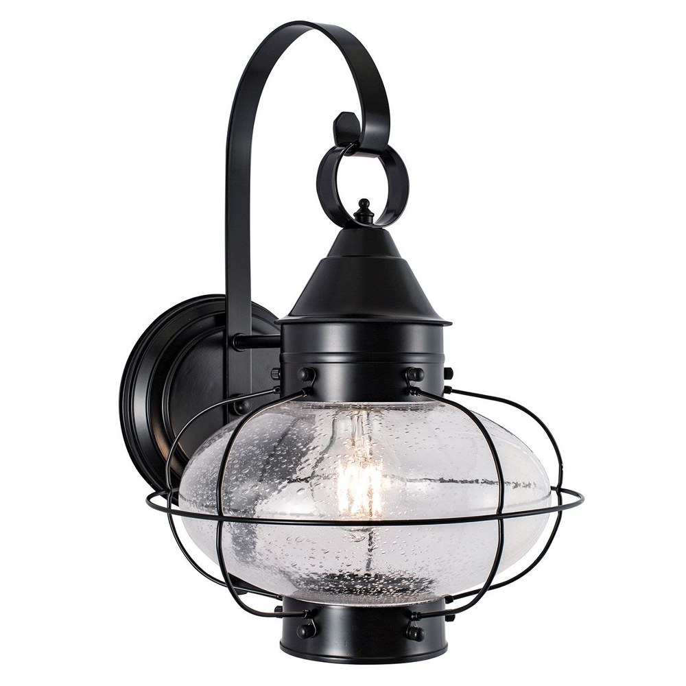 Norwell Lighting-1324-BL-SE-Cottage Onion - 1 Light Large Outdoor Wall Mount In Traditional and Classic Style-15.75 Inches Tall and 10.625 Inches Wide Black Seedy Black Finish