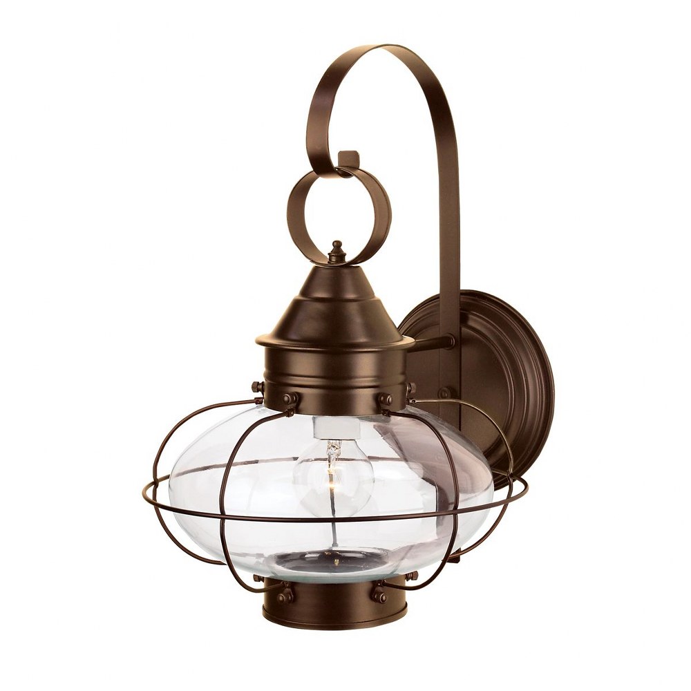 Norwell Lighting-1324-BR-CL-Cottage Onion - 1 Light Large Outdoor Wall Mount In Traditional and Classic Style-15.75 Inches Tall and 10.625 Inches Wide Bronze Clear Black Finish