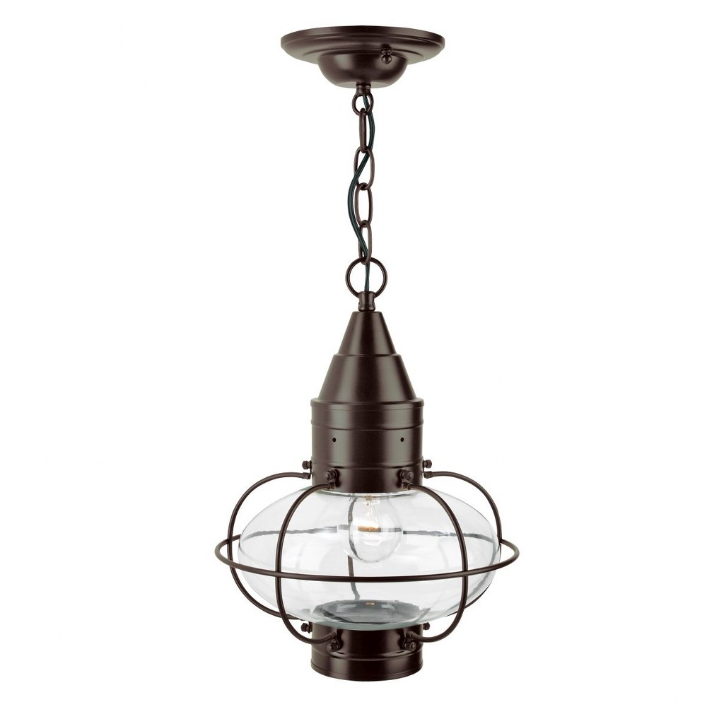 Norwell Lighting-1508-BR-CL-Classic Onion - 1 Light Medium Outdoor Hanging Pendant In Traditional and Classic Style-15 Inches Tall and 11.375 Inches Wide Bronze Clear Black Finish