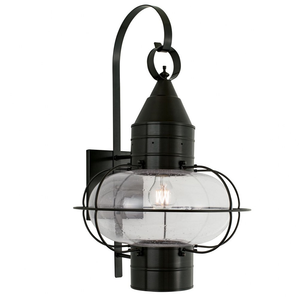 Norwell Lighting-1509-BL-SE-Classic Onion - 1 Light Large Outdoor Wall Mount In Traditional and Classic Style-24 Inches Tall and 14.5 Inches Wide Black Seedy Black Finish