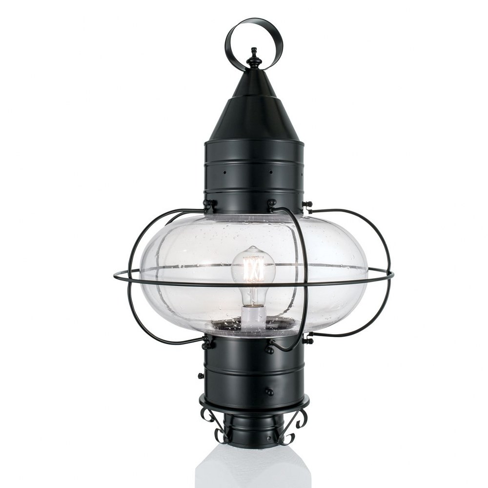 Norwell Lighting-1510-BL-SE-Classic Onion - 1 Light Large Outdoor Post Lantern In Traditional and Classic Style-22.375 Inches Tall and 14.5 Inches Wide Black Seedy Black Finish