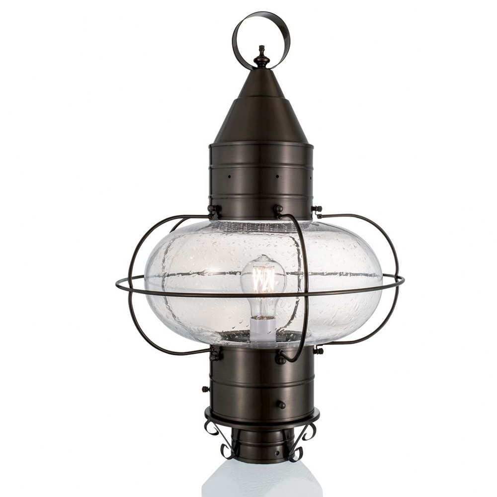 Norwell Lighting-1510-BR-SE-Classic Onion - 1 Light Large Outdoor Post Lantern In Traditional and Classic Style-22.375 Inches Tall and 14.5 Inches Wide Bronze Seedy Black Finish