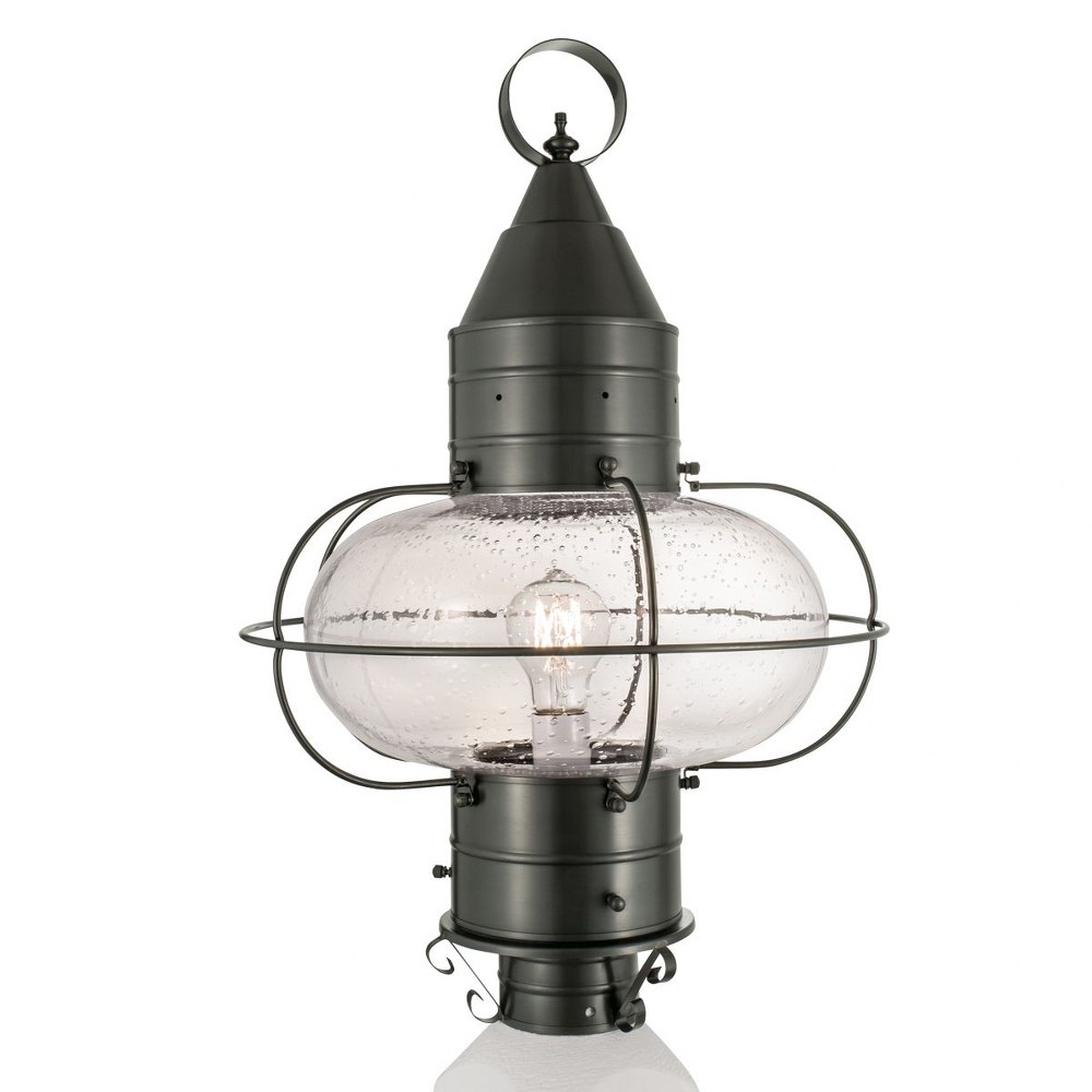 Norwell Lighting-1510-GM-SE-Classic Onion - 1 Light Large Outdoor Post Lantern In Traditional and Classic Style-22.375 Inches Tall and 14.5 Inches Wide Gunmetal Seedy Black Finish