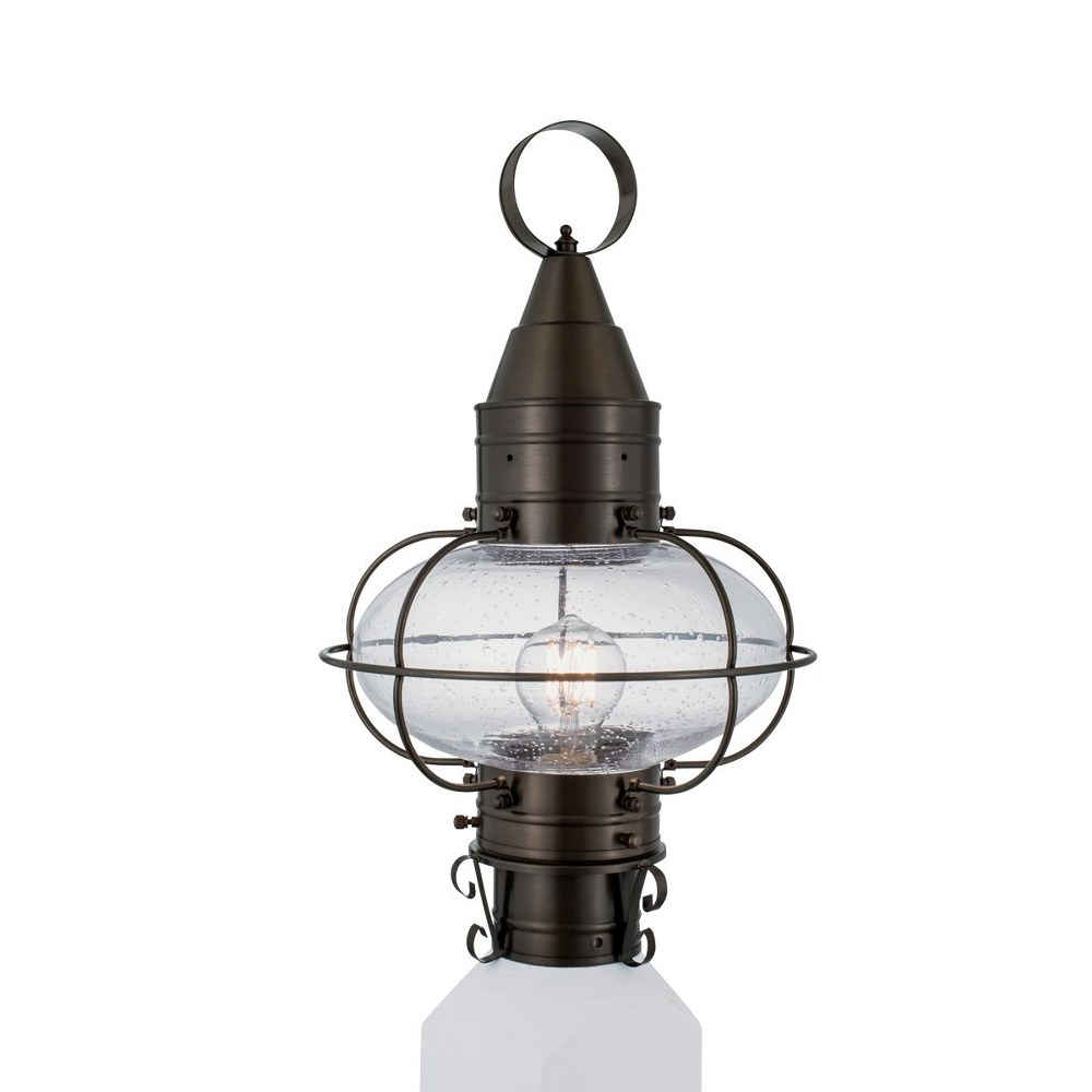 Norwell Lighting-1511-BR-SE-Classic Onion - 1 Light Medium Outdoor Post Lantern In Traditional and Classic Style-17.5 Inches Tall and 11.375 Inches Wide Bronze Seedy Black Finish