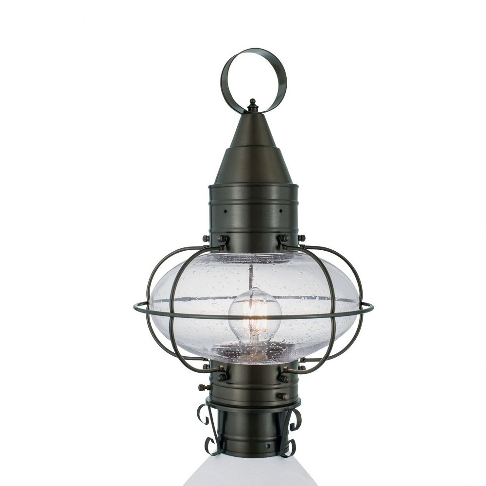 Norwell Lighting-1511-GM-SE-Classic Onion - 1 Light Medium Outdoor Post Lantern In Traditional and Classic Style-17.5 Inches Tall and 11.375 Inches Wide Gunmetal Seedy Black Finish