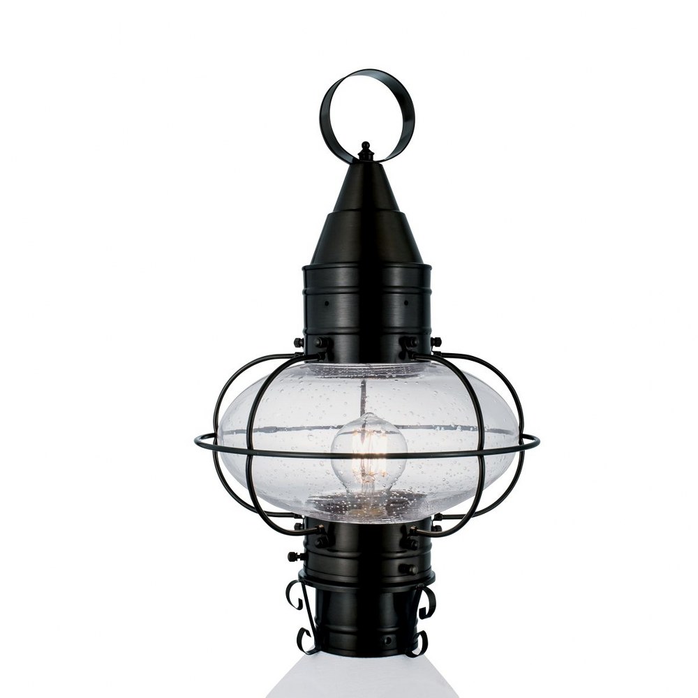 Norwell Lighting-1511-BL-SE-Classic Onion - 1 Light Medium Outdoor Post Lantern In Traditional and Classic Style-17.5 Inches Tall and 11.375 Inches Wide Black Seedy Black Finish