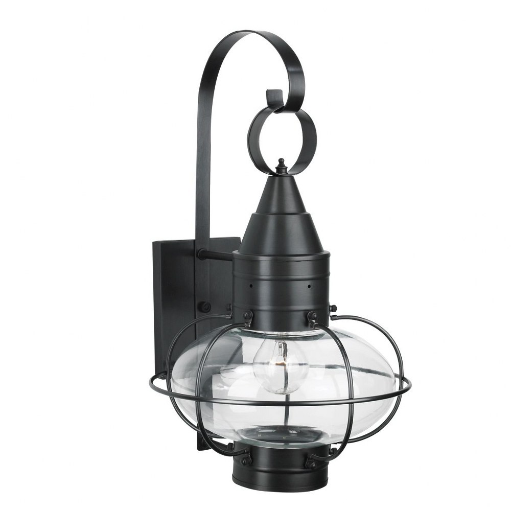 Norwell Lighting-1512-BL-CL-Classic Onion - 1 Light Medium Outdoor Wall Mount In Traditional and Classic Style-18.5 Inches Tall and 11.375 Inches Wide Black Clear Black Finish