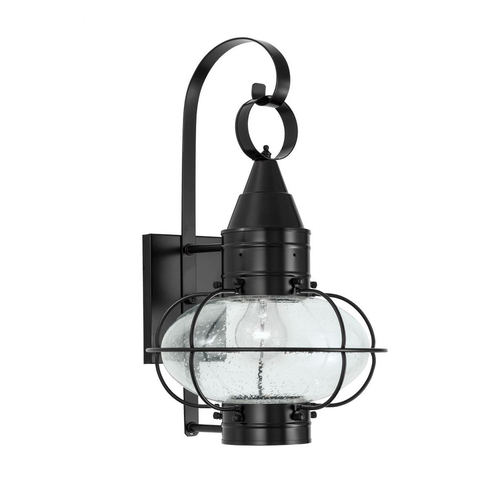 Norwell Lighting-1512-BL-SE-Classic Onion - 1 Light Medium Outdoor Wall Mount In Traditional and Classic Style-18.5 Inches Tall and 11.375 Inches Wide Black Seedy Black Finish