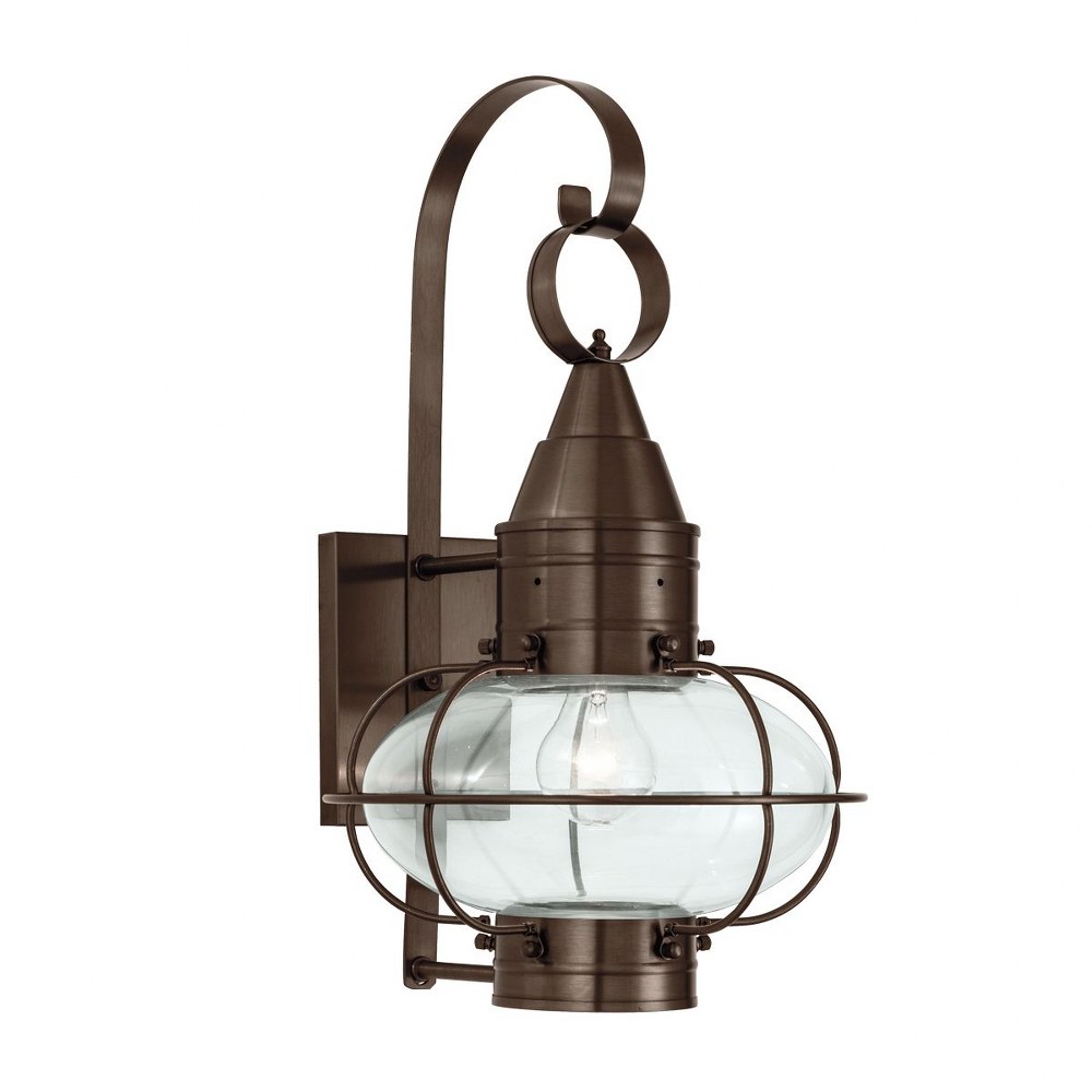 Norwell Lighting-1512-BR-CL-Classic Onion - 1 Light Medium Outdoor Wall Mount In Traditional and Classic Style-18.5 Inches Tall and 11.375 Inches Wide Bronze Clear Black Finish