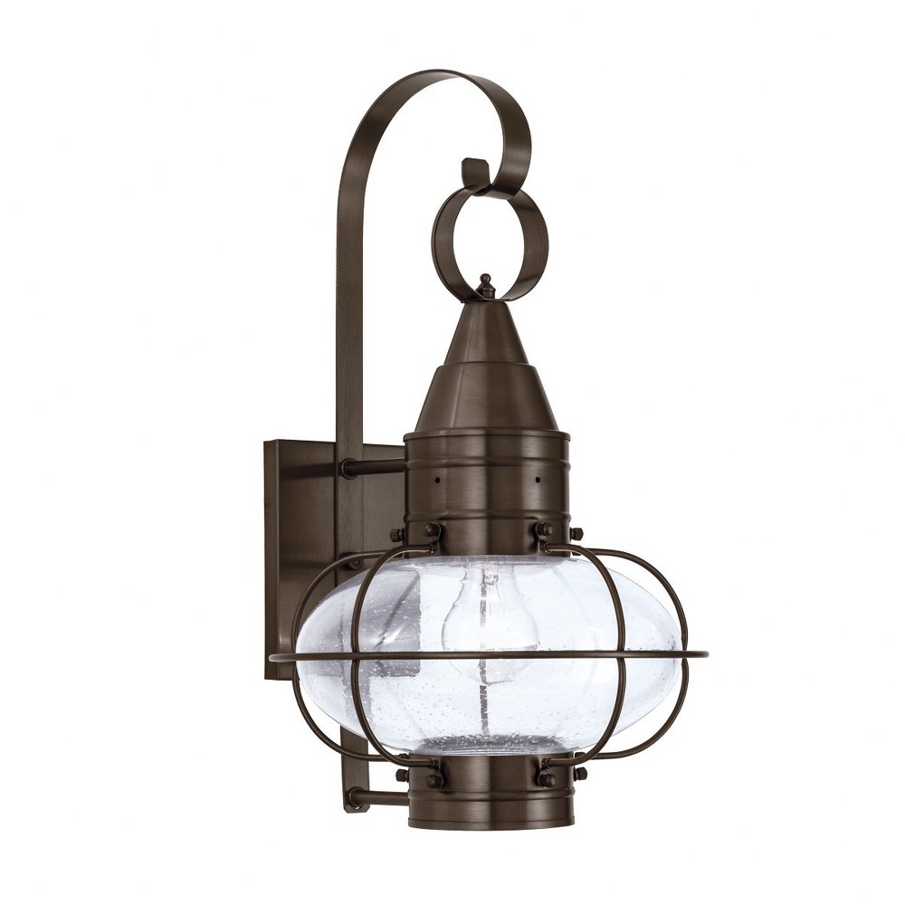 Norwell Lighting-1512-BR-SE-Classic Onion - 1 Light Medium Outdoor Wall Mount In Traditional and Classic Style-18.5 Inches Tall and 11.375 Inches Wide Bronze Seedy Black Finish