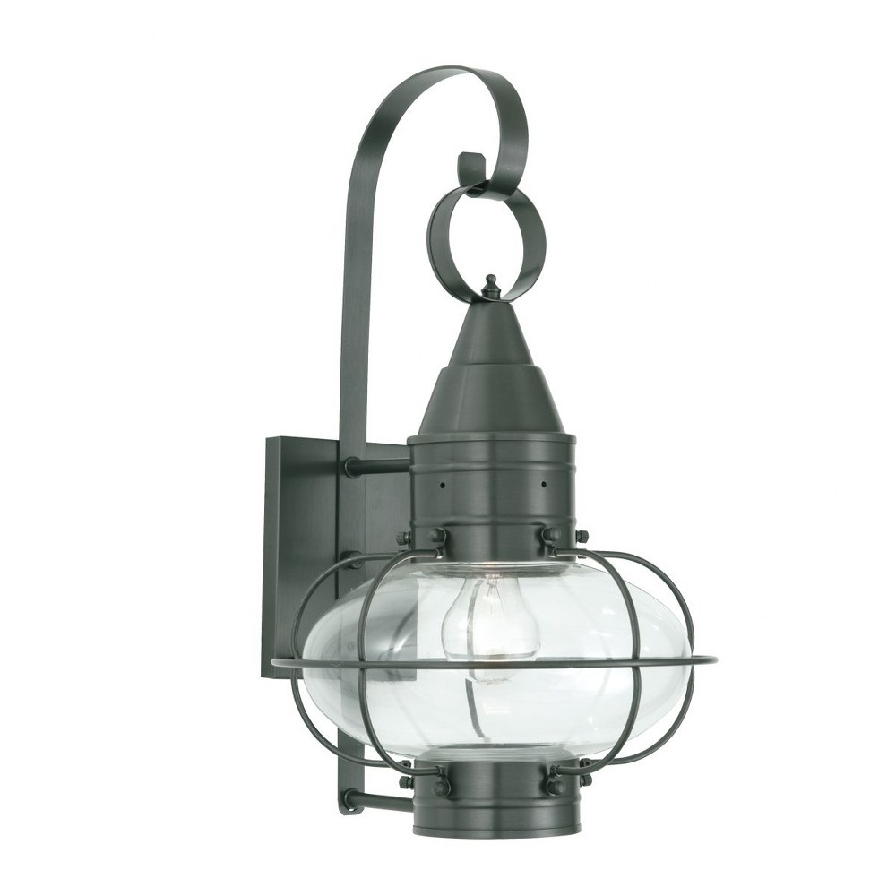 Norwell Lighting-1512-GM-CL-Classic Onion - 1 Light Medium Outdoor Wall Mount In Traditional and Classic Style-18.5 Inches Tall and 11.375 Inches Wide Gunmetal Clear Black Finish