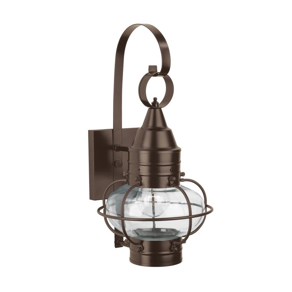 Norwell Lighting-1513-BR-CL-Classic Onion - 1 Light Small Outdoor Wall Mount In Traditional and Classic Style-16 Inches Tall and 9 Inches Wide Bronze Clear Black Finish