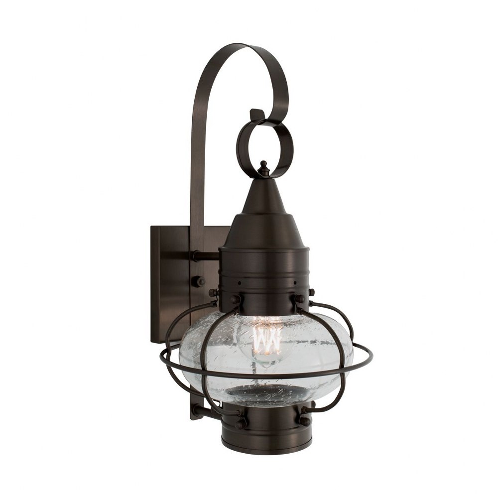 Norwell Lighting-1513-BR-SE-Classic Onion - 1 Light Small Outdoor Wall Mount In Traditional and Classic Style-16 Inches Tall and 9 Inches Wide Bronze Seedy Black Finish