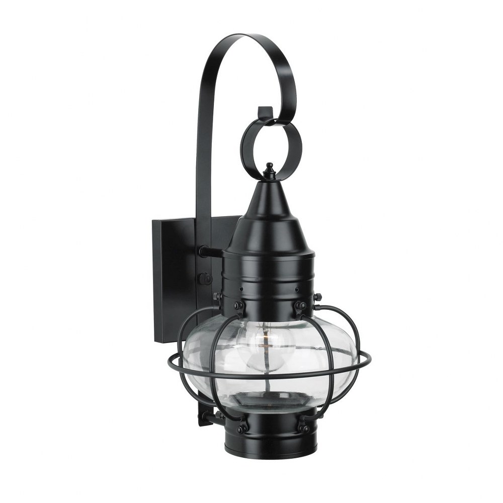 Norwell Lighting-1513-BL-CL-Classic Onion - 1 Light Small Outdoor Wall Mount In Traditional and Classic Style-16 Inches Tall and 9 Inches Wide Black Clear Black Finish