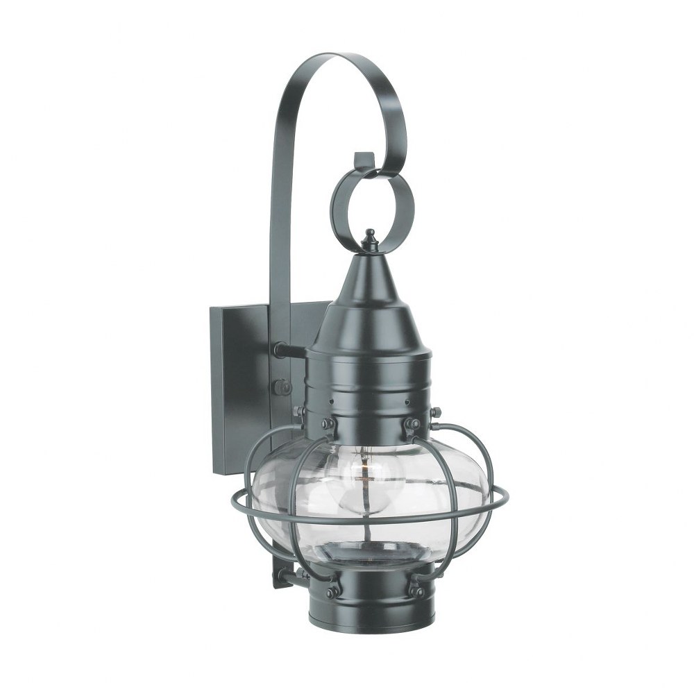 Norwell Lighting-1513-GM-CL-Classic Onion - 1 Light Small Outdoor Wall Mount In Traditional and Classic Style-16 Inches Tall and 9 Inches Wide Gunmetal Clear Black Finish