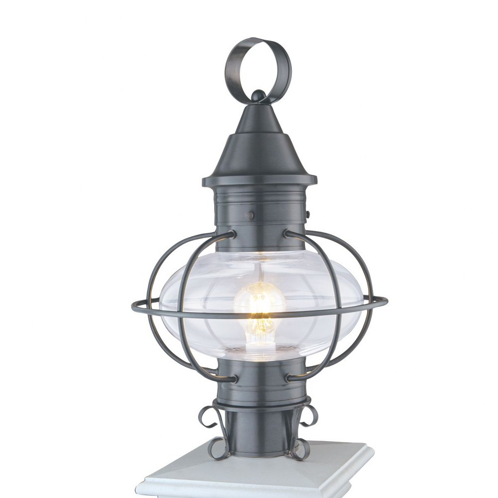 Norwell Lighting-1611-GM-CL-Vidalia Onion - One Light Medium Outdoor Post Mount Gunmetal  Black Finish with Clear Glass