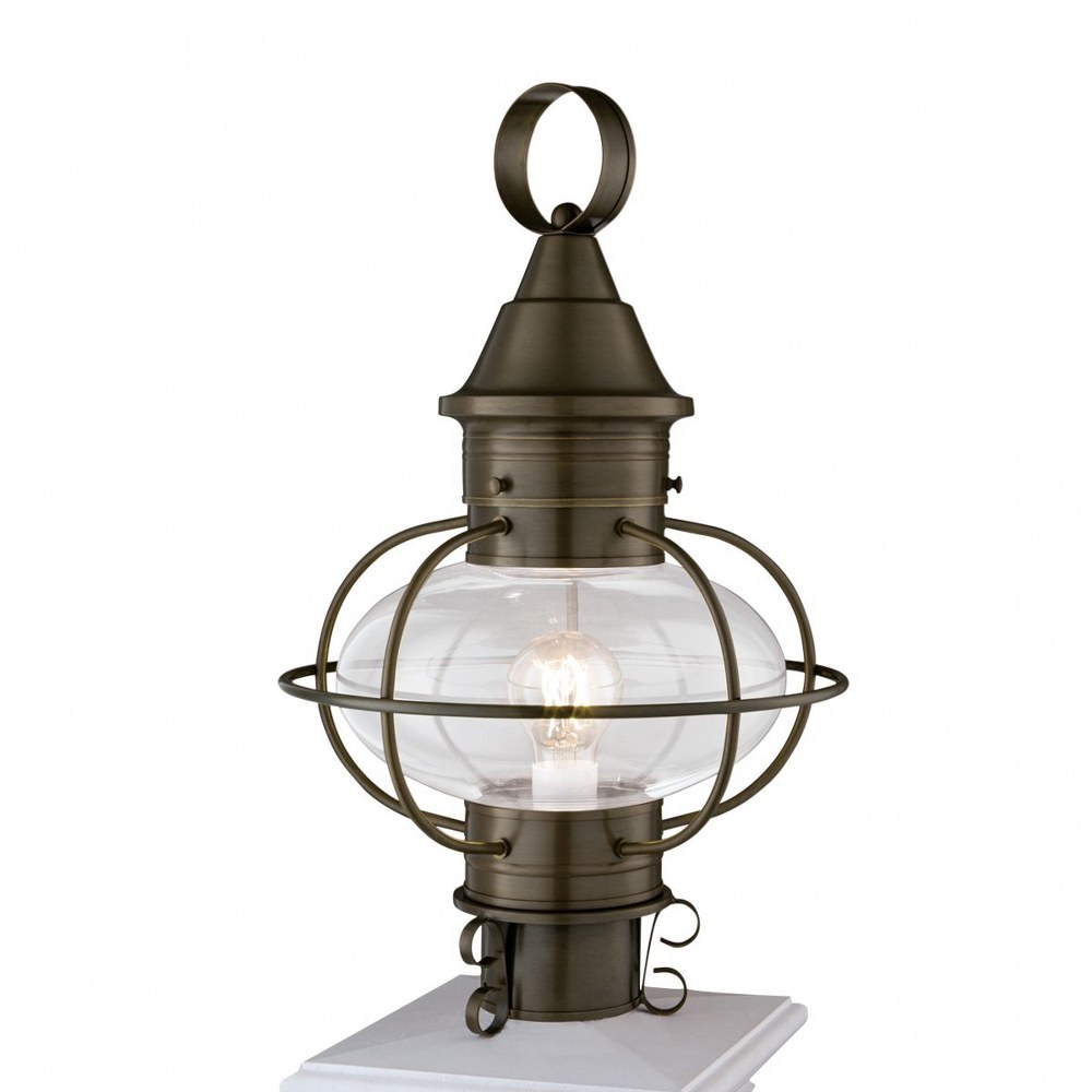 Norwell Lighting-1611-SI-CL-Vidalia Onion - One Light Medium Outdoor Post Mount Sienna  Black Finish with Clear Glass