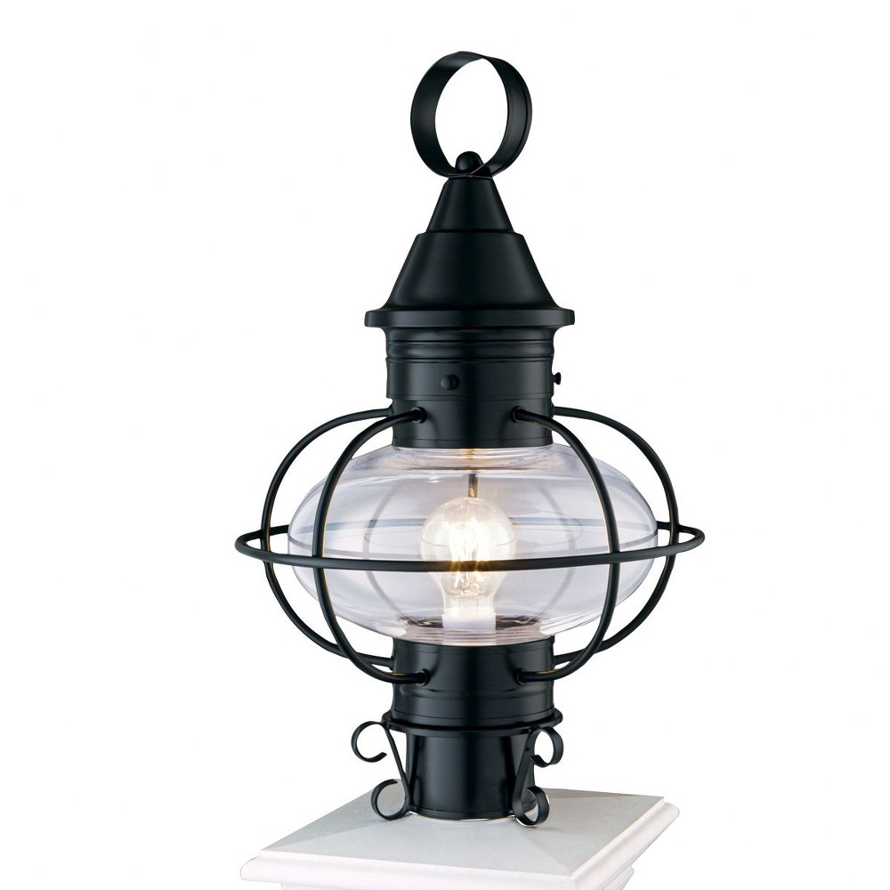 Norwell Lighting-1611-BL-CL-Vidalia Onion - One Light Medium Outdoor Post Mount Black  Black Finish with Clear Glass